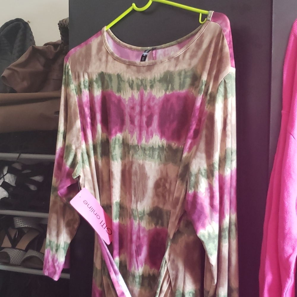 Gitionline Tie Dye hi-lo Dress